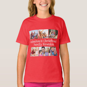 Photo Collage Christmas Family Reunion Girls T-Shirt