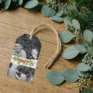 Photo Collage Christmas Holiday Gift Tag