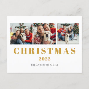 Photo Collage Christmas Holiday Postcard