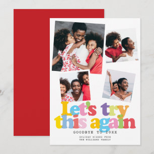 Photo Collage Christmas Lets Try This Again  Holiday Card