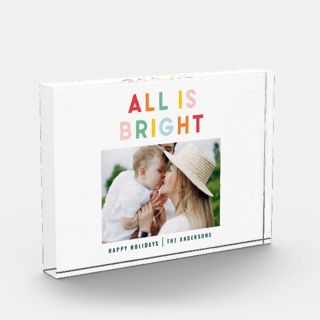 Photo collage christmas rainbow colourful bright h block (Left)