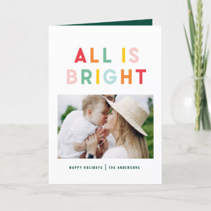 Photo collage christmas rainbow colourful bright holiday card