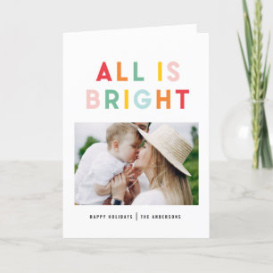 Photo collage christmas rainbow colourful bright holiday card