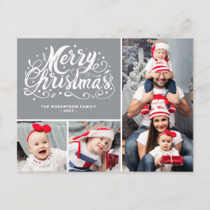 photo collage christmas wishes holiday postcard