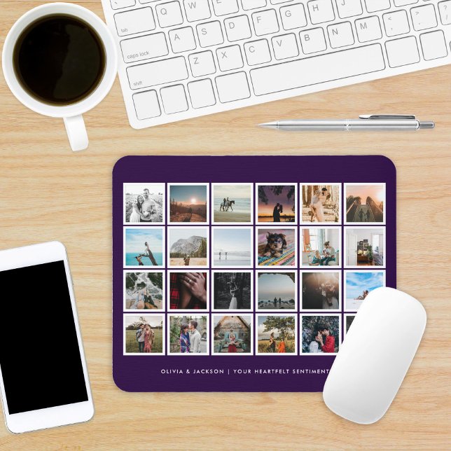 Photo Collage Custom Colour Mouse Mat (Creator Uploaded)