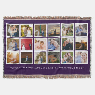 Photo Collage Custom Colour Throw Blanket