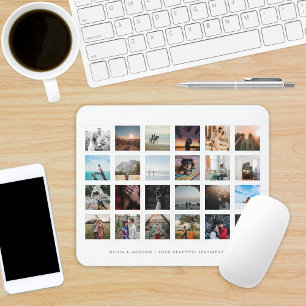 Photo Collage Custom Colour White Mouse Mat