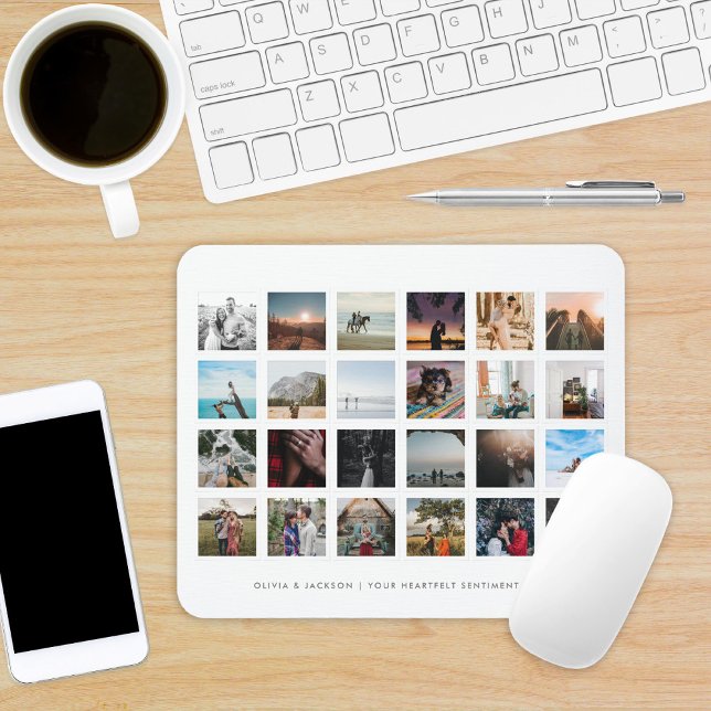 Photo Collage Custom Colour White Mouse Mat (Creator Uploaded)