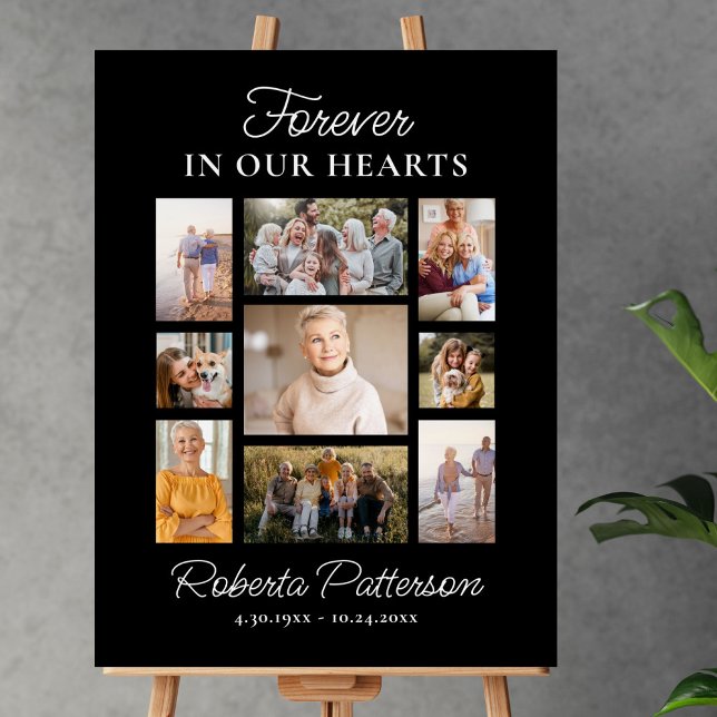 Photo Collage Custom Funeral Memorial Welcome Poster (Creator Uploaded)