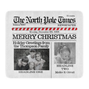 Photo Collage Custom Funny Christmas Photo Cutting Board