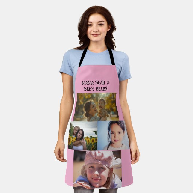 PHOTO COLLAGE CUSTOM KITCHEN APRON FOR MOM (Worn)