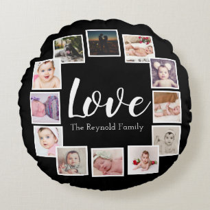 Photo Collage Custom Personalised Round Cushion