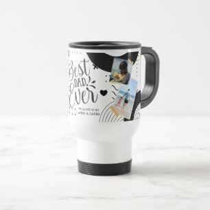 Photo Collage Custom Text BEST DAD EVER Gifts Travel Mug