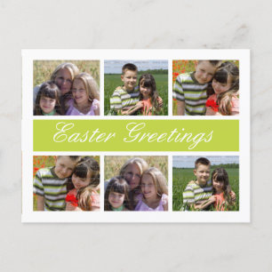 Photo Collage Customised Easter Postcards   Green