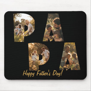 Photo Collage Cutout Letters PAPA Mouse Mat