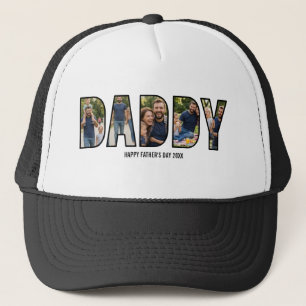 Photo Collage DADDY Photo Cutout Father's Day Trucker Hat