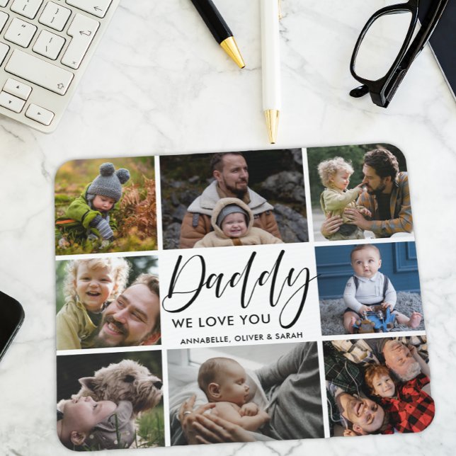Photo Collage ''Daddy'' We Love You  Mouse Mat (Creator Uploaded)