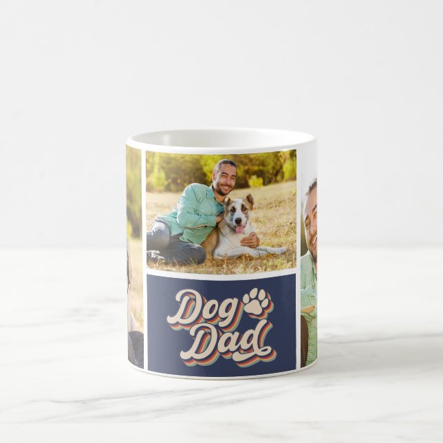 Photo Collage | Dog Dad Paw Print Coffee Mug (Center)