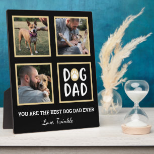 Photo Collage Dog Dad Paw Print Plaque