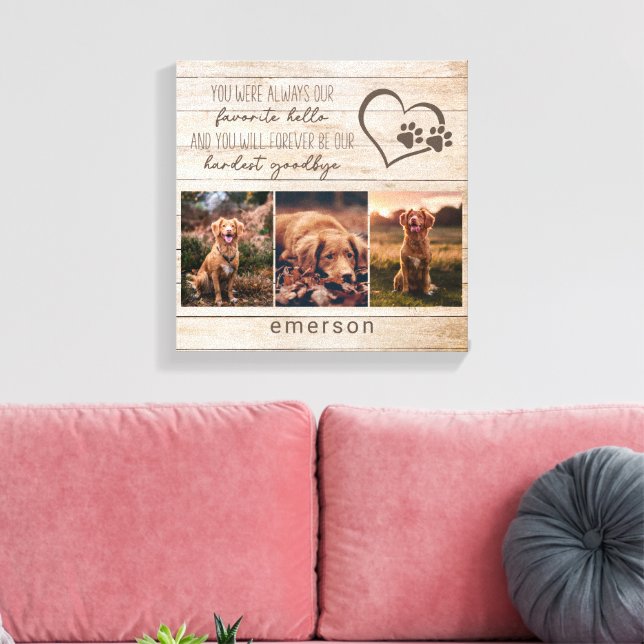 Photo Collage Dog Pet Loss Keepsake Canvas Print (Insitu(LivingRoom))