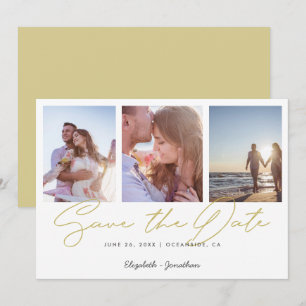 Photo Collage Elegant Modern Wedding Save the Date Invitation