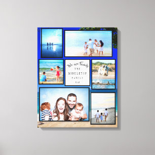 Photo Collage Family Beach Canvas Print