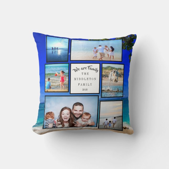 Photo Collage Family Beach Cushion (Front)