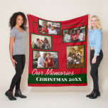 Photo Collage Family Christmas Fleece Blanket<br><div class="desc">A family photo collage Christmas blanket for a specific year in red, green, and white. Turn your memories of the most recent Christmas (or any previous one) into a warm keepsake. Give this blanket to other family members as a nostalgic gift. Or, place several blanket years around the living room,...</div>