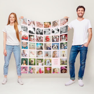 Photo Collage Family Design Your Own Multi Picture Fleece Blanket