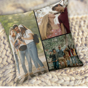 Photo Collage Family Friends Keepsake Modern Gift  Cushion