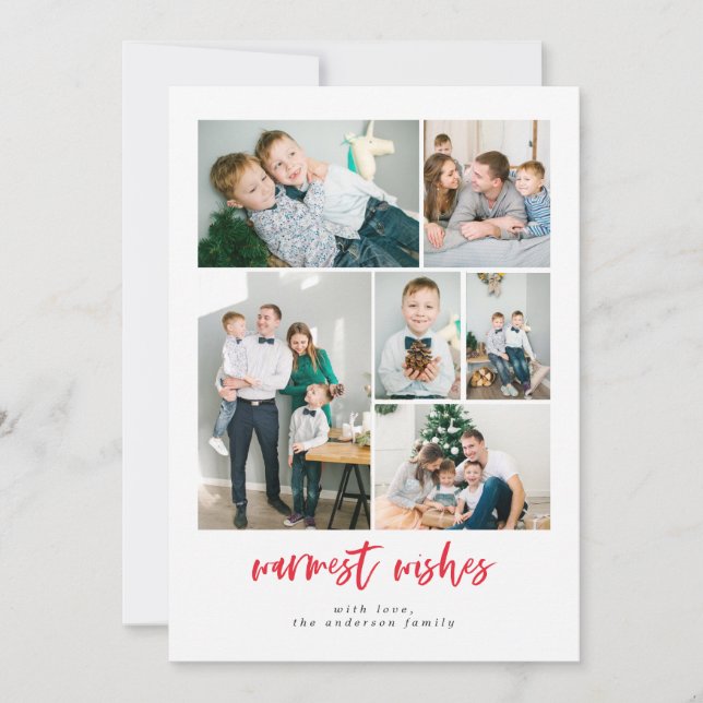 Photo Collage Family Holiday Photo Card (Front)