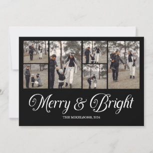 Photo Collage Family Merry & Bright Christmas  Holiday Card