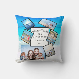 Photo Collage Family Ocean Scattered Cushion