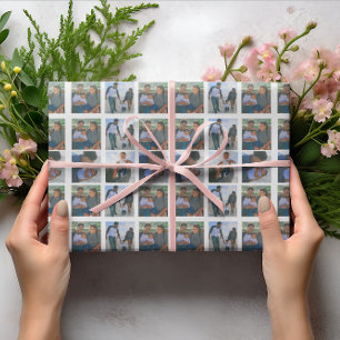 Photo Collage Family Personalise This Template Wrapping Paper