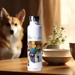 Photo Collage Family Pets Gift  Monogram  Water Bottle<br><div class="desc">This design may be personalised in the area provided by changing the photo and/or text. Or it can be customised by clicking Personalise this Template and then choosing the click to customise further option and delete or change the colour of the background, add text, change the text colour or style,...</div>