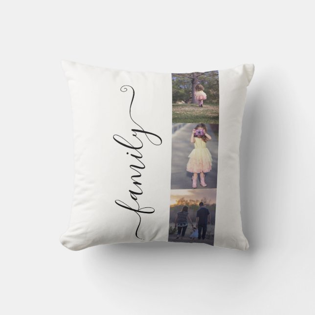 Photo Collage Family Photos Template 6 Pictures Cushion (Front)