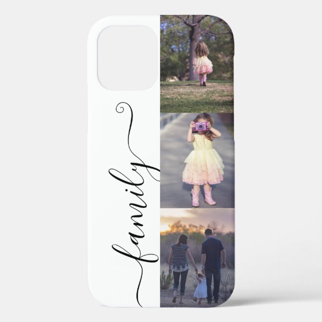 Photo Collage Family Photos Template Calligraphy Case-Mate iPhone Case (Back)