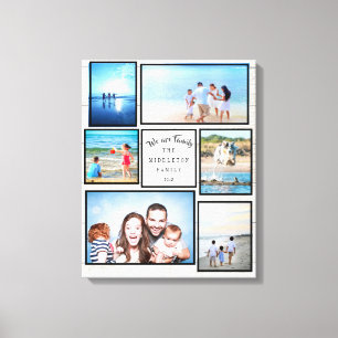 Photo Collage Family Rustic We are Family Canvas Print