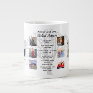 PHOTO COLLAGE Family Tree Birthday Milestones Gift Large Coffee Mug