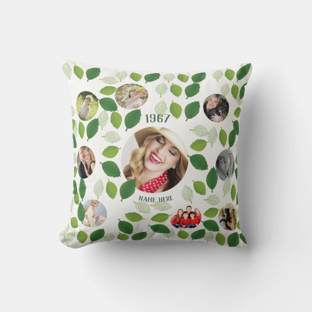 Photo Collage Family Tree Mum Gift Cushion (Front)