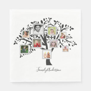 Photo Collage Family Tree Template Personalised Napkin