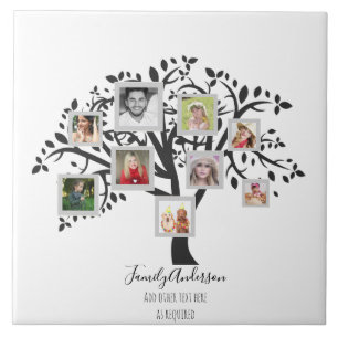 Photo Collage Family Tree Template Personalised Tile