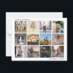 Photo Collage Family Year in Review Christmas Holiday Card<br><div class="desc">Send out holiday cheer with this modern "Year in Review" flat Christmas card featuring twelve square photos in a simple collage. At the top left is the year spelled out and at the bottom right is the message, "Oh What a Year!". The backside has a template for you to add...</div>