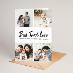 Photo Collage Father's Day Card for Dad<br><div class="desc">Affordable custom printed Father's Day card personalized with your photos and text. This modern minimalist design features a photo collage layout for 4 square Instagram photos and handwritten style script that reads "Best Dad Ever - Happy Father's Day to the Best Daddy" or you can customize it with your own...</div>