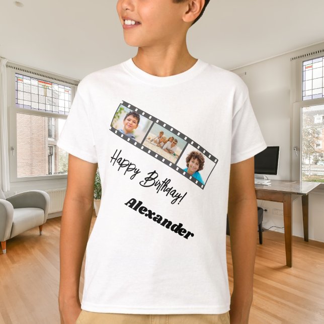Photo collage film name birthday boy T-Shirt (Creator Uploaded)