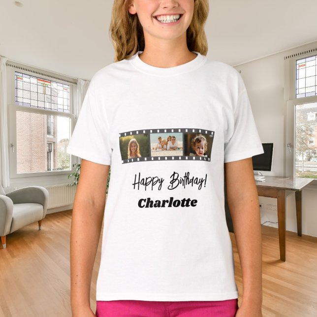 Photo collage film name birthday girl T-Shirt (Creator Uploaded)