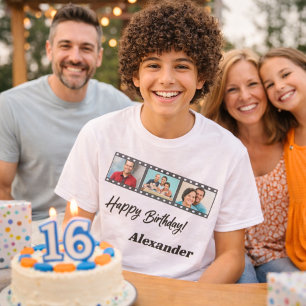 Photo collage film name birthday guy T-Shirt