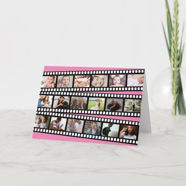Photo Collage Film Strip Personalised DIY Custom Card (Front)