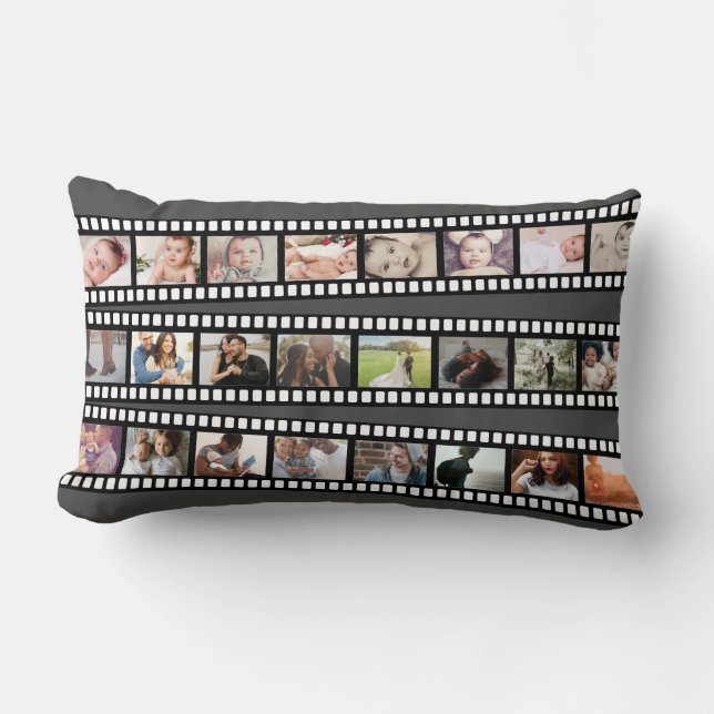 Photo Collage Film Strip Personalised DIY Custom Lumbar Cushion (Front)