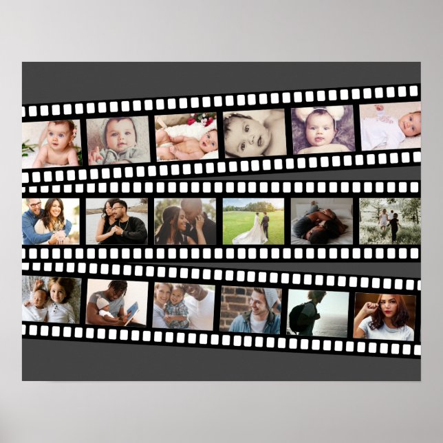 Photo Collage Film Strip Personalised DIY Custom Poster (Front)